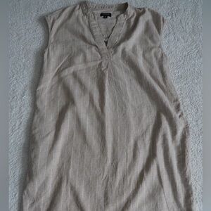 Jones New York Women’s  Beige Striped Sleeveless Dress